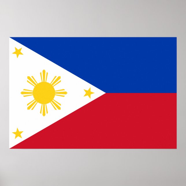 Affiche Drapeau philippin des Philippines (Devant)