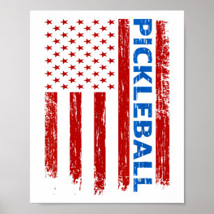 Affiche Drapeau Pickleball - Jeu de raquette Pickleball Am
