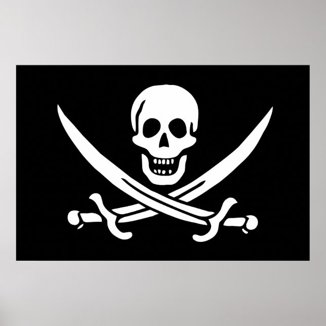 Affiche Drapeau Pirate Jolly Roger (Devant)