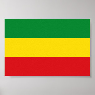 Affiche Drapeau rastafari éthiopien Rasta
