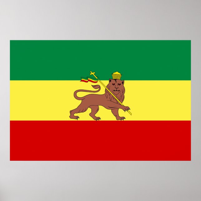 Affiche Drapeau rastafarien (Rastafarianisme) (Rasta) (Devant)