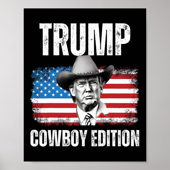 Affiche Drapeau républicain américain 2024 Cowboy Edition (Devant)