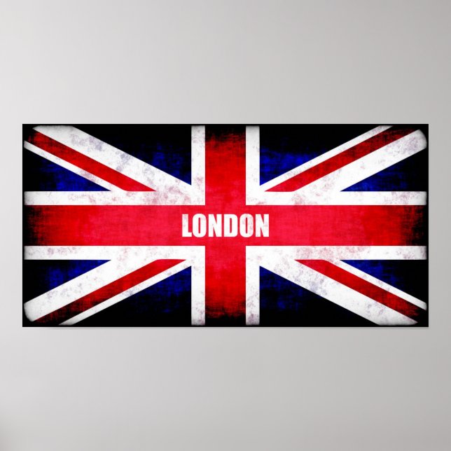 Affiche Drapeau rétro Angleterre / Union Jack (Devant)