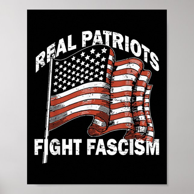 Affiche Drapeau Rétro Usa Drôle De Véritables Patriotes Se (Devant)