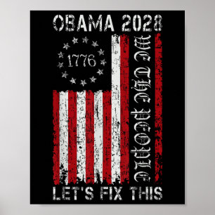 Affiche Drapeau Rétro Vintage Obama Patriotique Politique