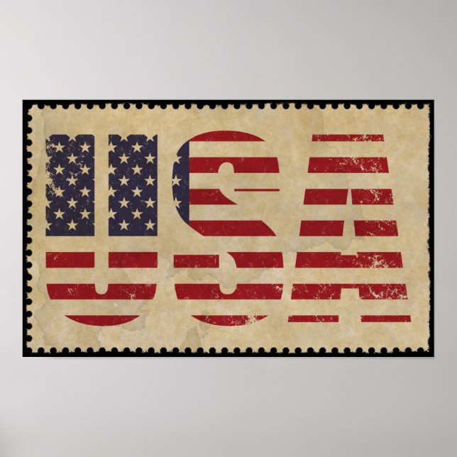 Affiche Drapeau rétro Vintage USA (Devant)