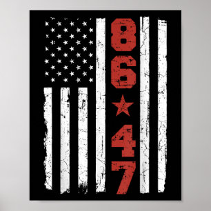 Affiche Drapeau rétro Vintage USA 86 47 Anti Trump