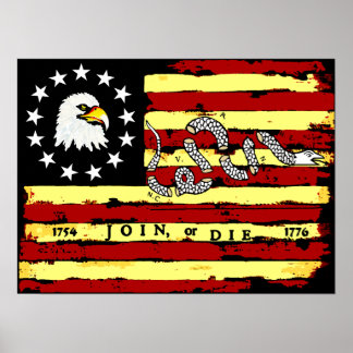 Affiche Drapeau révolutionnaire américain