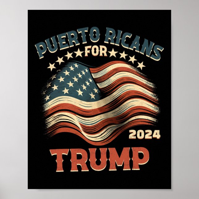 Affiche Drapeau Ricains Pour Trump 2024 États-Unis (Devant)