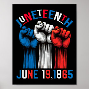 Affiche Drapeau rouge blanc bleu 19 juin 1865