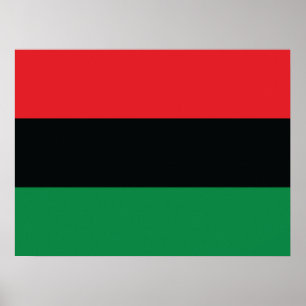 Affiche Drapeau Rouge, Noir et Vert