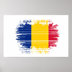 Affiche Drapeau roumain