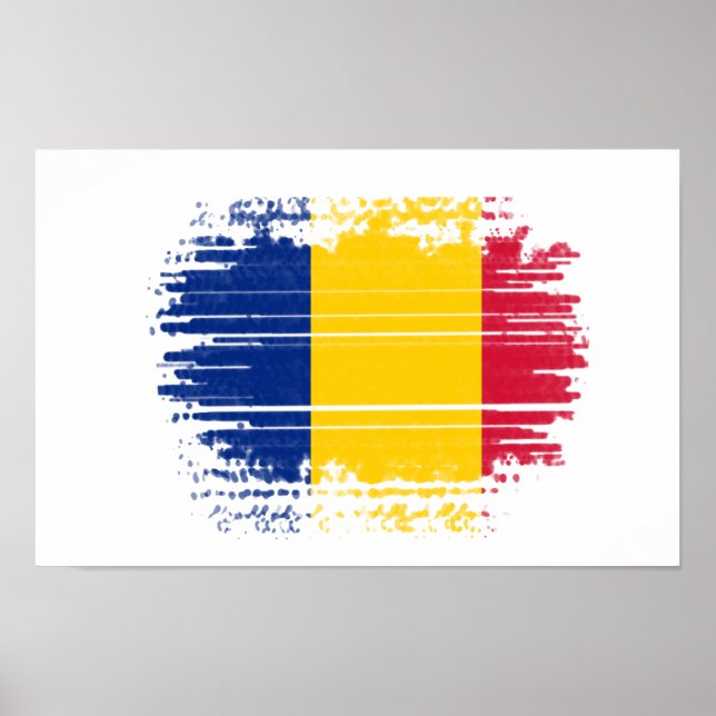 Affiche Drapeau roumain (Devant)