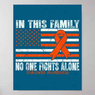 Affiche Drapeau Ruban Orange de Sensibilisation à la Leucé