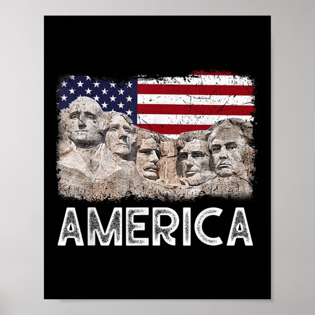 Affiche Drapeau Rushmore du 45e Rushmore Mount American (Devant)