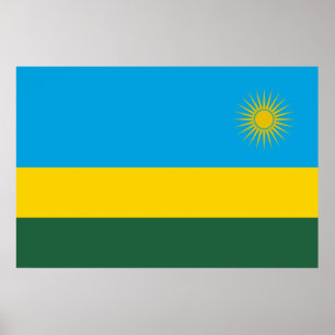 Affiche Drapeau rwandais (Rwanda) (Pays africain)