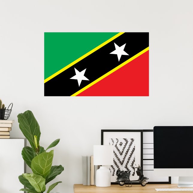 Affiche Drapeau Saint-Kitts-Et-Nevis (Créateur téléchargé)