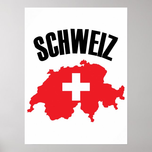 Affiche Drapeau Schweiz Suisse (Devant)