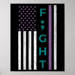 Affiche Drapeau Semicolon de la lutte des femmes Sensibili