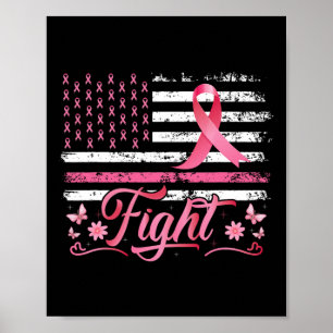 Affiche Drapeau Sensibilisation au cancer du sein Pink Rib