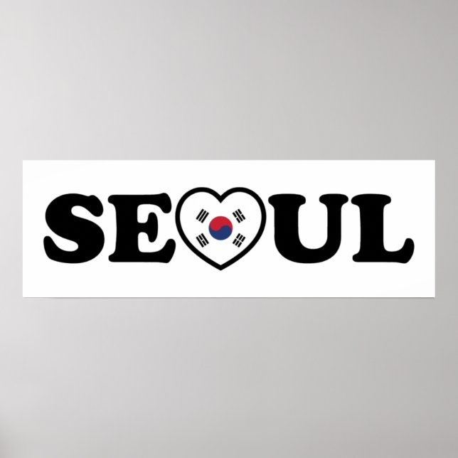 Affiche Drapeau Seoul Love Heart Taegeukgi (Devant)