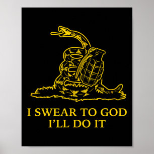 Affiche Drapeau serpent Snek Gadsden Ne marche pas sur moi