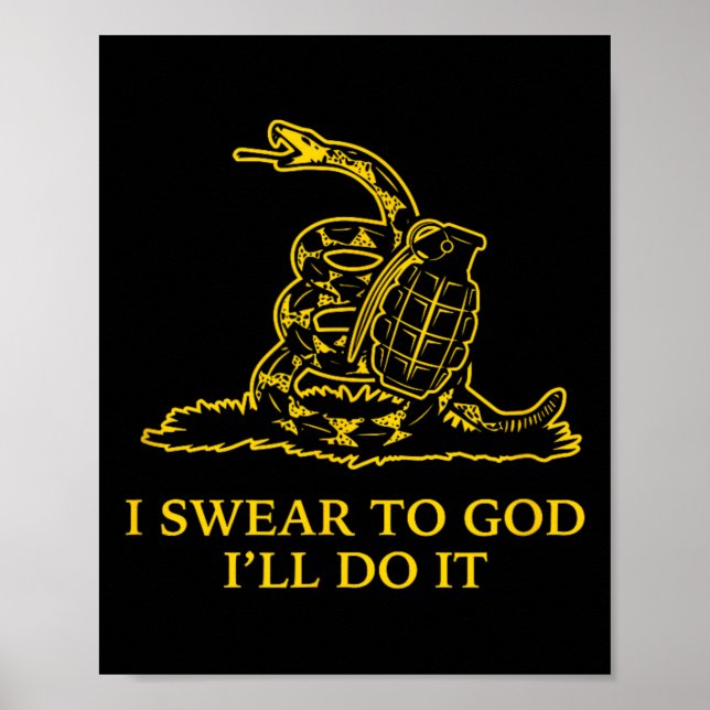 Affiche Drapeau serpent Snek Gadsden Ne marche pas sur moi (Devant)