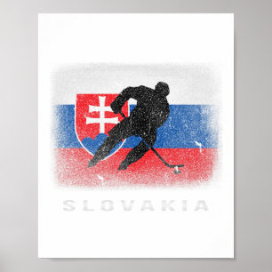 Affiche Drapeau slovaque de hockey sur glace