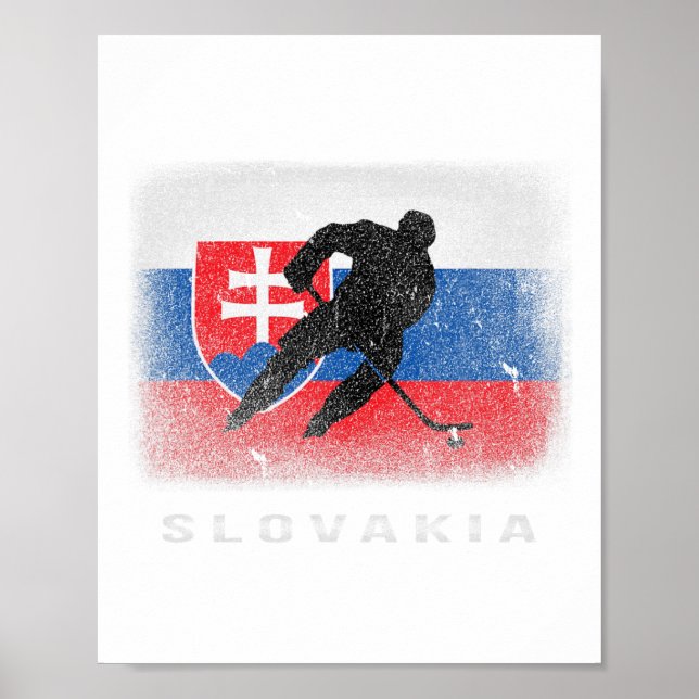 Affiche Drapeau slovaque de hockey sur glace (Devant)