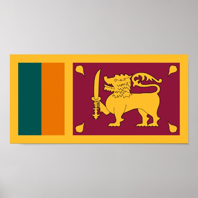 Affiche Drapeau Sri Lanka (Devant)