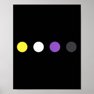 Affiche Drapeau subtil non binaire Dots Enby Fierté Trans