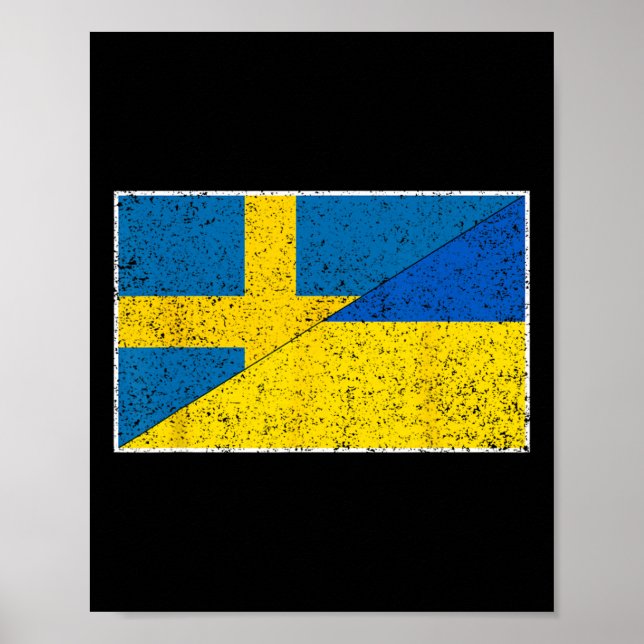 Affiche Drapeau Suède Ukraine Nationalité suédoise ukraini (Devant)