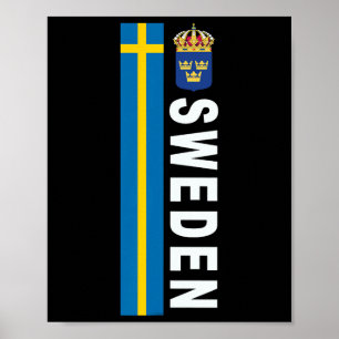 Affiche Drapeau suédois de style football suédois