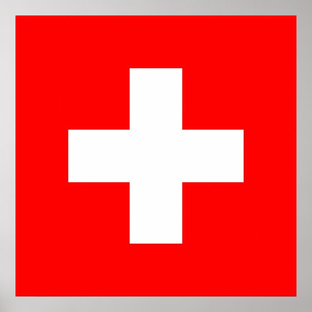 Affiche Drapeau Suisse (Suisse) (Devant)
