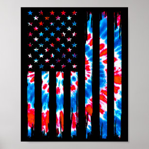Affiche Drapeau Tie Dye Usa Hommes Femmes Enfants Drapeau 