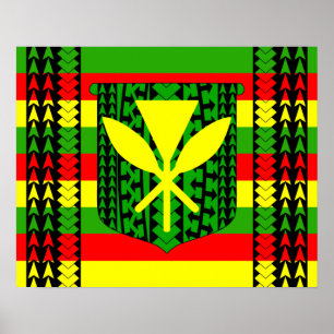 Affiche Drapeau tribal Kanaka Maoli