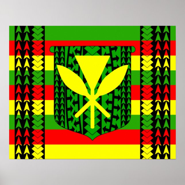 Affiche Drapeau tribal Kanaka Maoli (Devant)