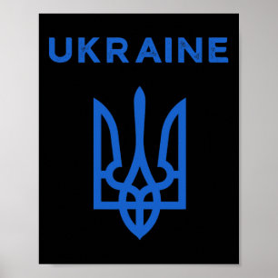Affiche Drapeau Trident ukrainien de soutien à l'Ukraine C