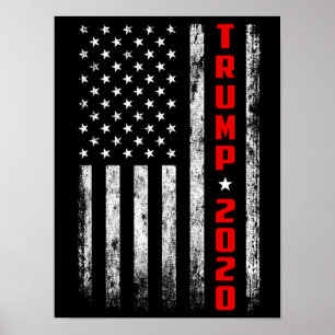 Affiche Drapeau Trump 2020