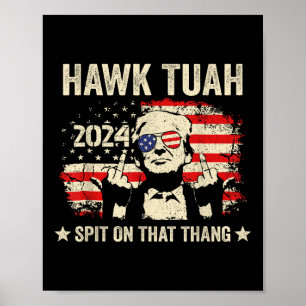 Affiche Drapeau Trump 2024 Drôle Drôle Drôle Hawk Tush Mid