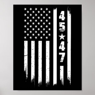 Affiche Drapeau Trump 45 47