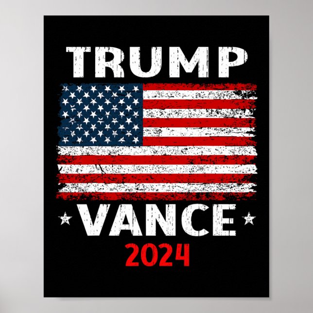 Affiche Drapeau Trump Vance 2024 Vp Vice-Président (Devant)
