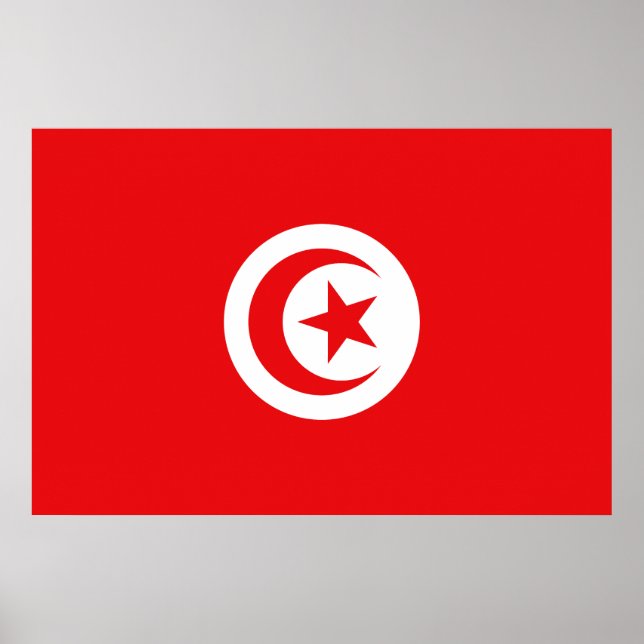 Affiche Drapeau Tunisie (Devant)