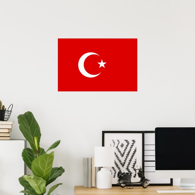 Affiche Drapeau turc (Bureau à domicile)