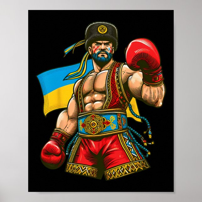 Affiche Drapeau Ukraine Boxer Ukraine (Devant)