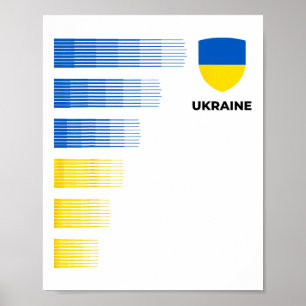 Affiche Drapeau Ukraine Emblème Patriotique Ukraine Fierté