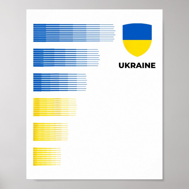 Affiche Drapeau Ukraine Emblème Patriotique Ukraine Fierté (Devant)