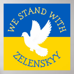 Affiche Drapeau Ukraine   Je suis avec Zelenskyy