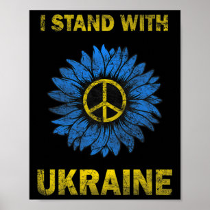 Affiche Drapeau Ukraine Tournesol Je soutiens l'Ukraine So
