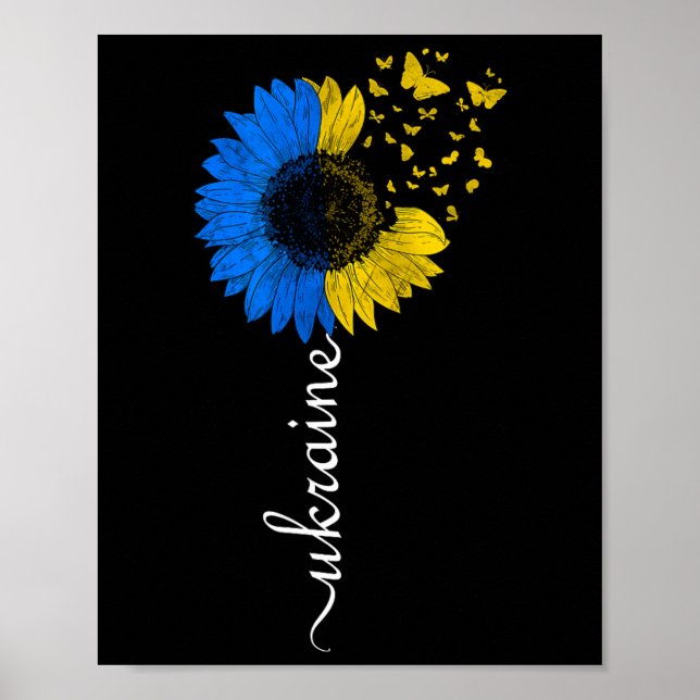 Affiche Drapeau Ukraine Tournesol Vintage Drapeau Ukrainie (Devant)
